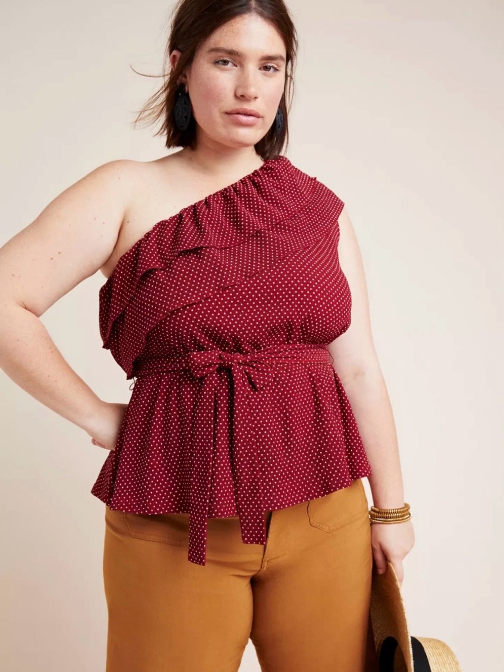 Maeve by Anthropologie Rita Ruffled One-Shoulder Top - sz XL BNWT
